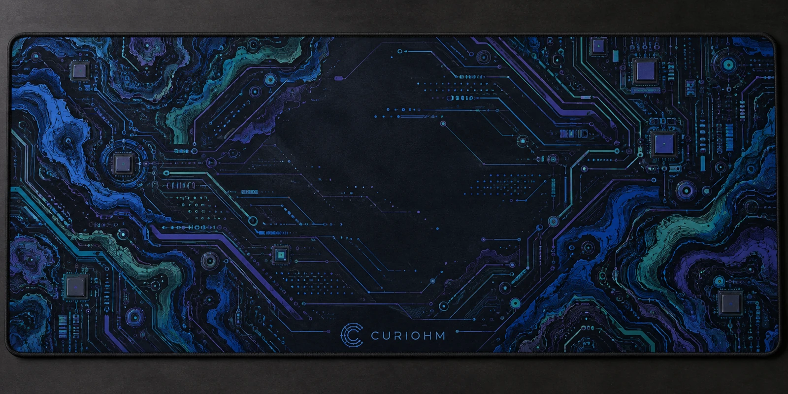 Circuit Geode Desk Mat illustrative design mockup